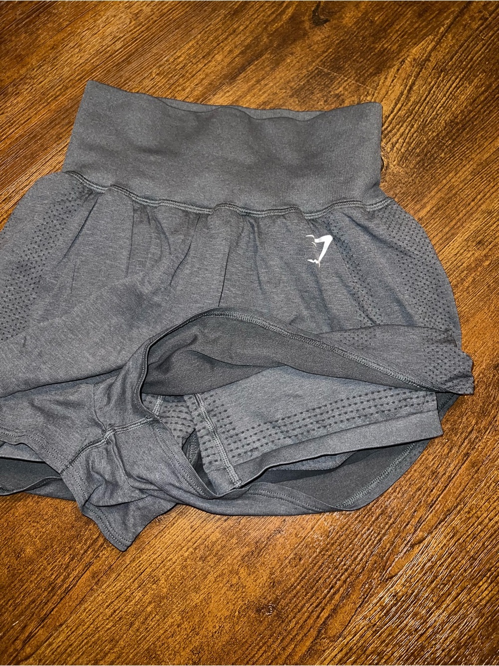 Gymshark Vital Seamless 2-1 Gray High Waist Black Training Shorts Set Size S - Picture 4 of 10